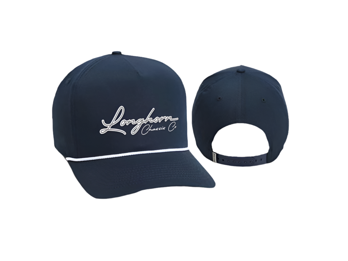 Navy Blue Imperial White Rope Hat with Classy Chassis Script