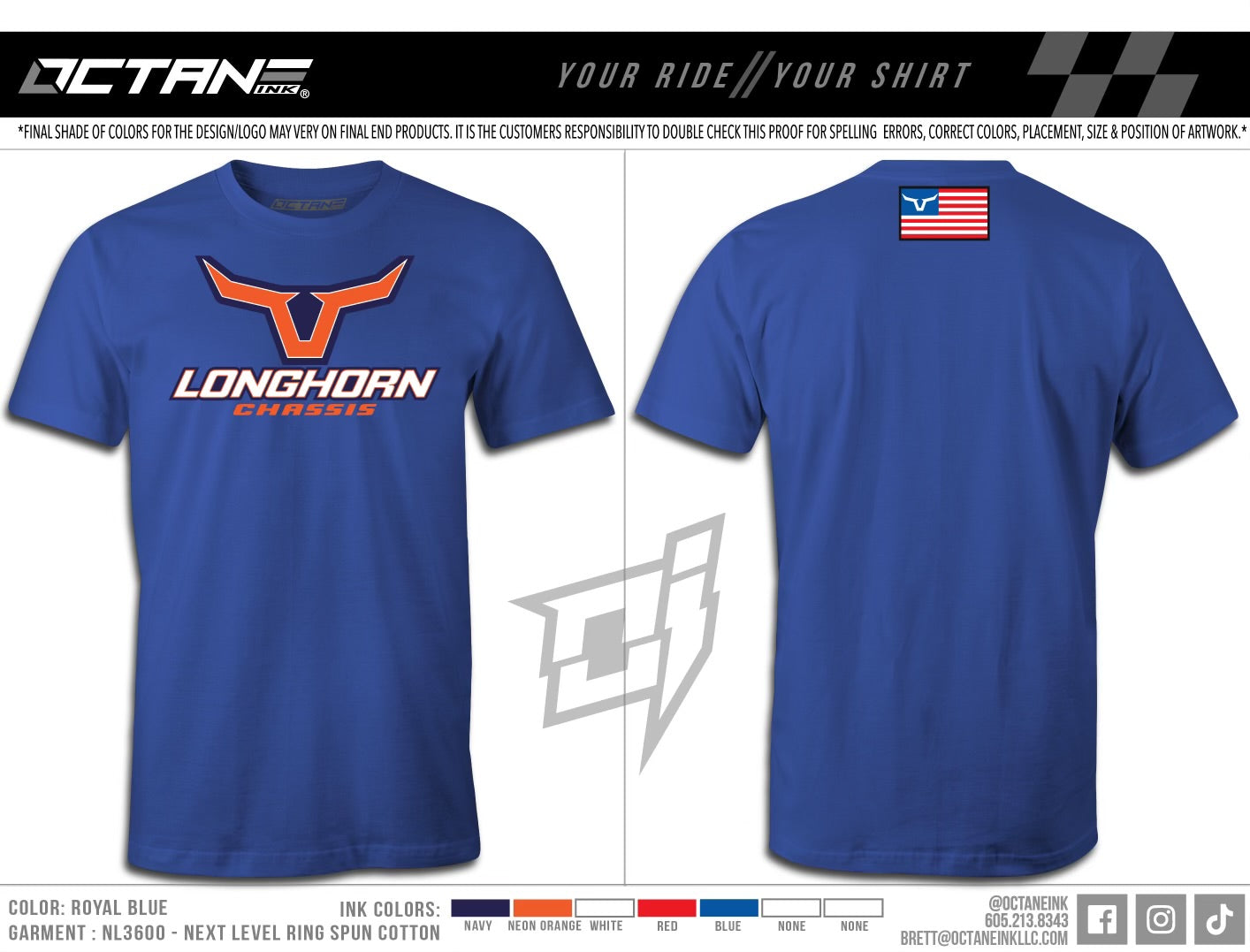 Longhorn Chassis Team Color Tee