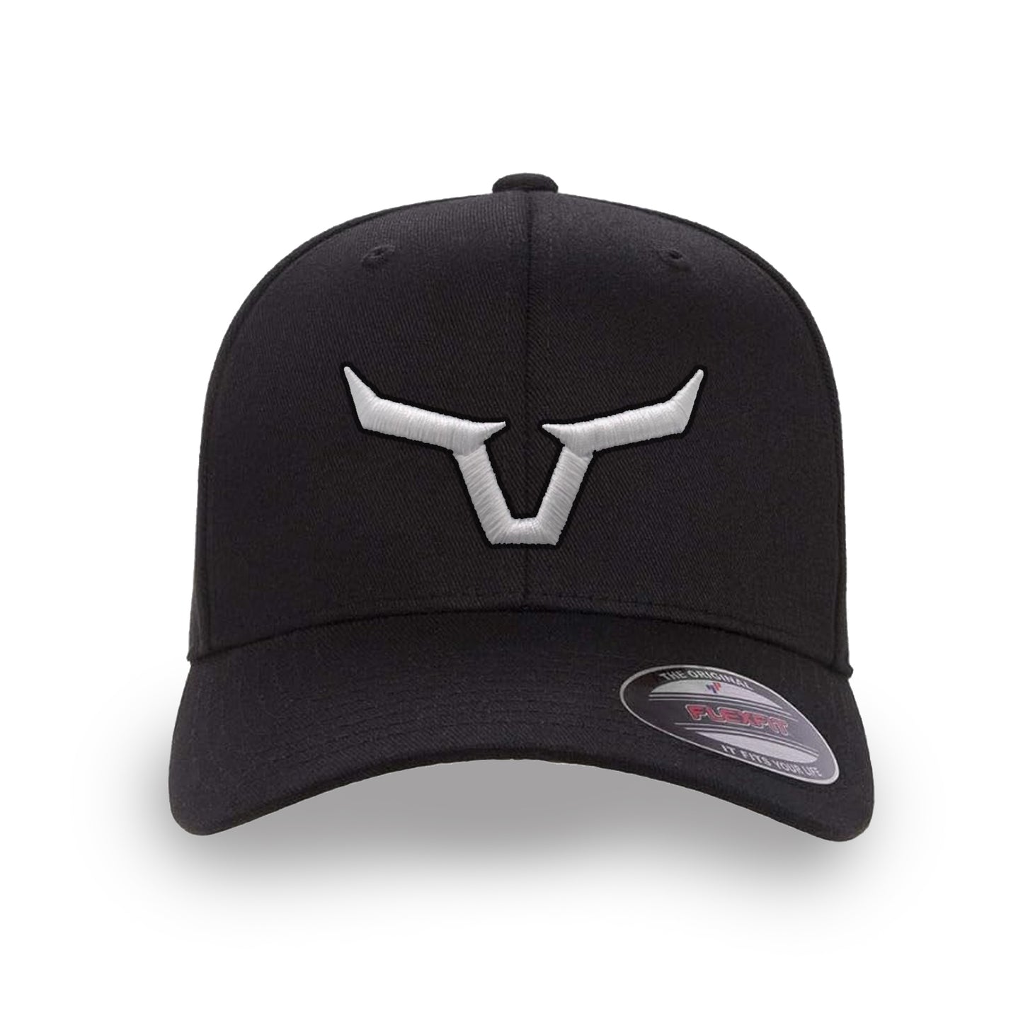 Horns Puff 3-D Black on Black Embroidered FlexFit