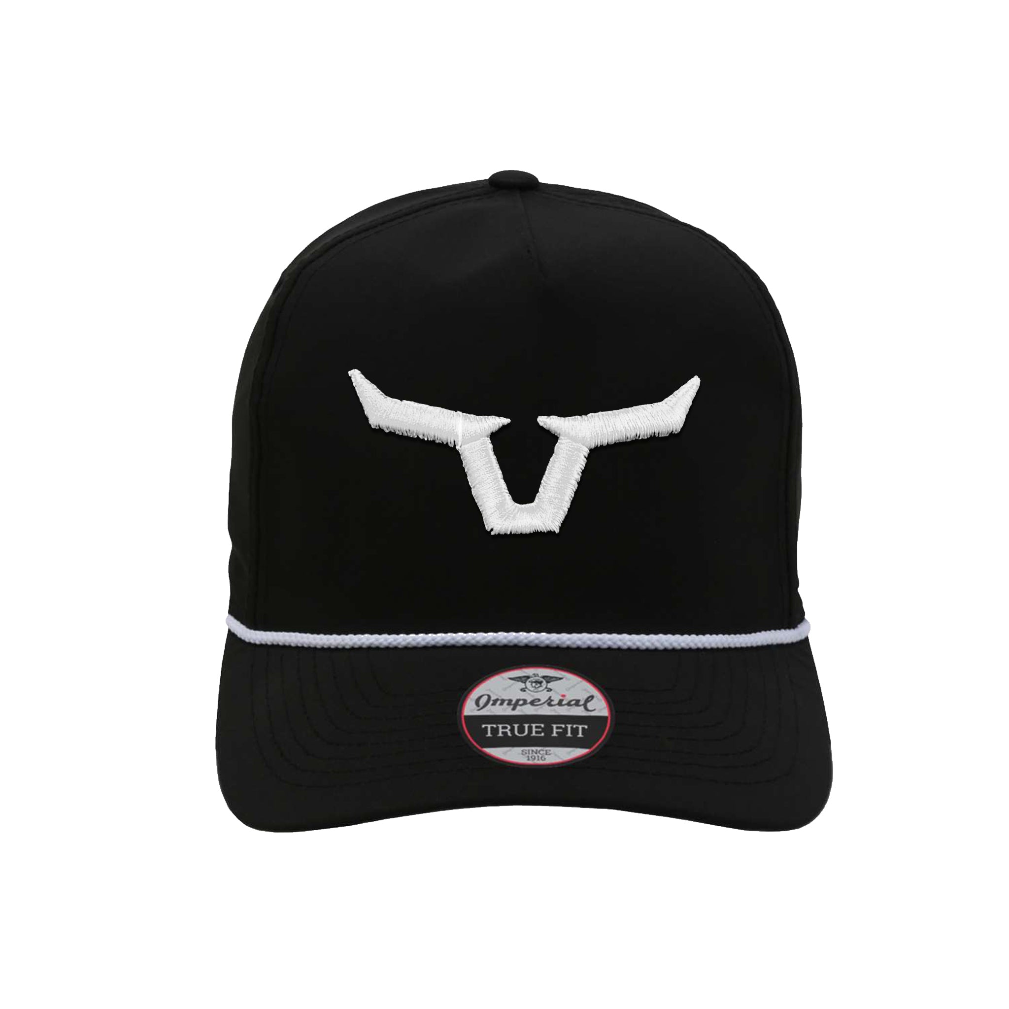 Black Richardson White Rope Hat with Horns 2.0 Longhorn Chassis Gear