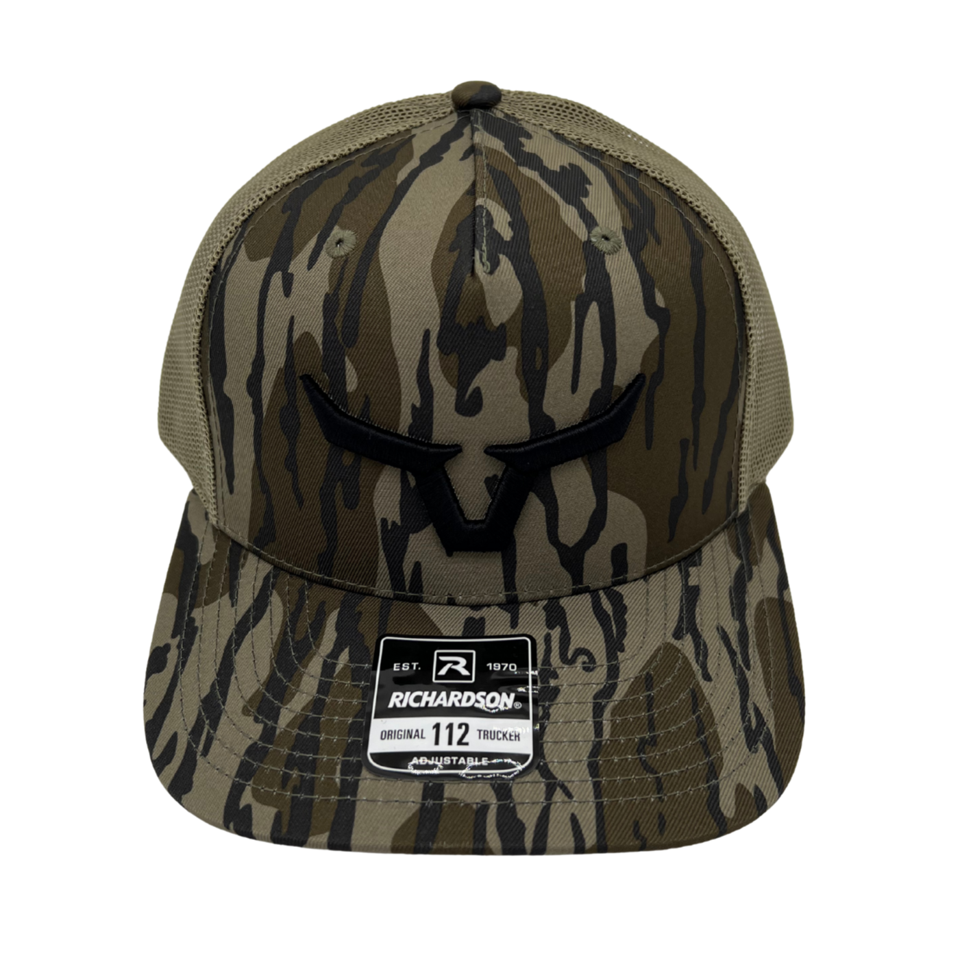 Horns Puff 3-D Mossy Oak Original/Black Embroidered 112