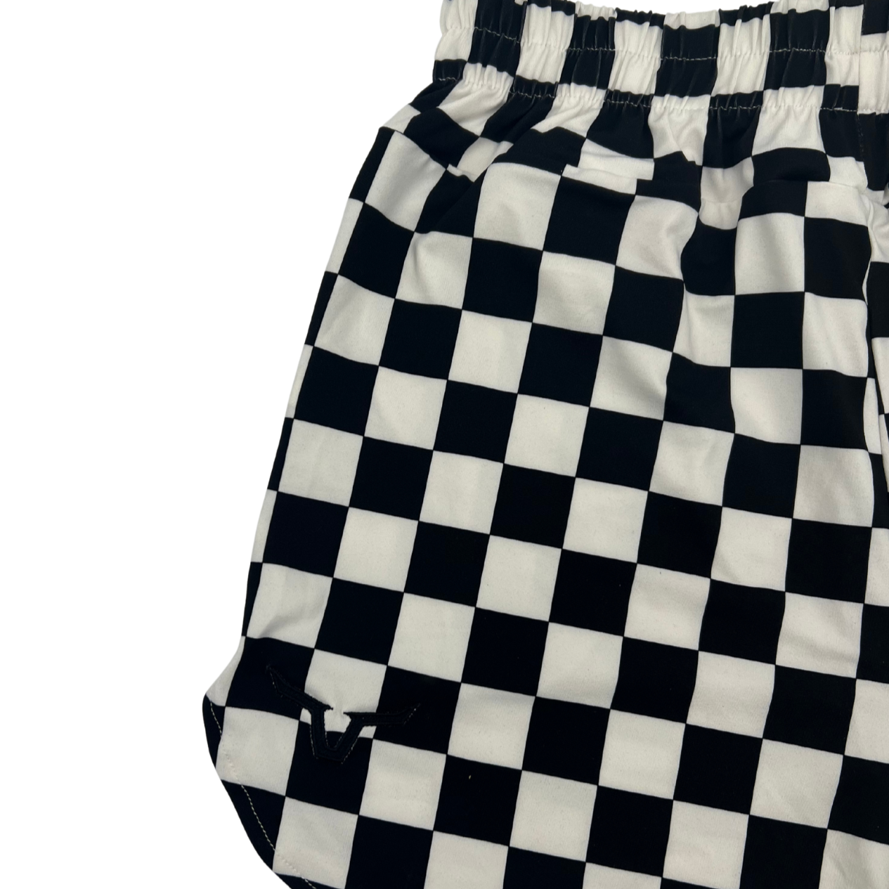 Black and white checkered fabric on a white background