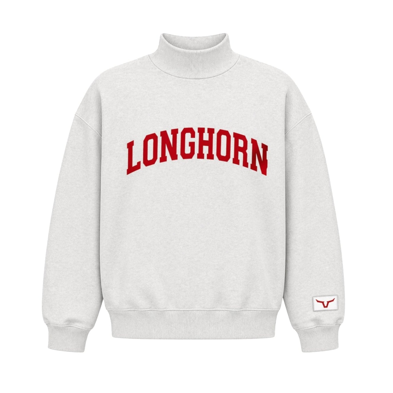 Longhorn Red Stitched Mock Neck