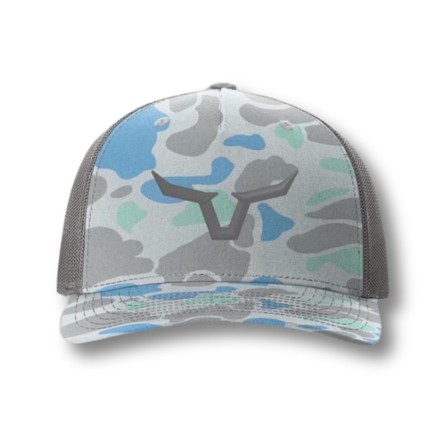 Saltwater Camo Embroidered Horn Hat