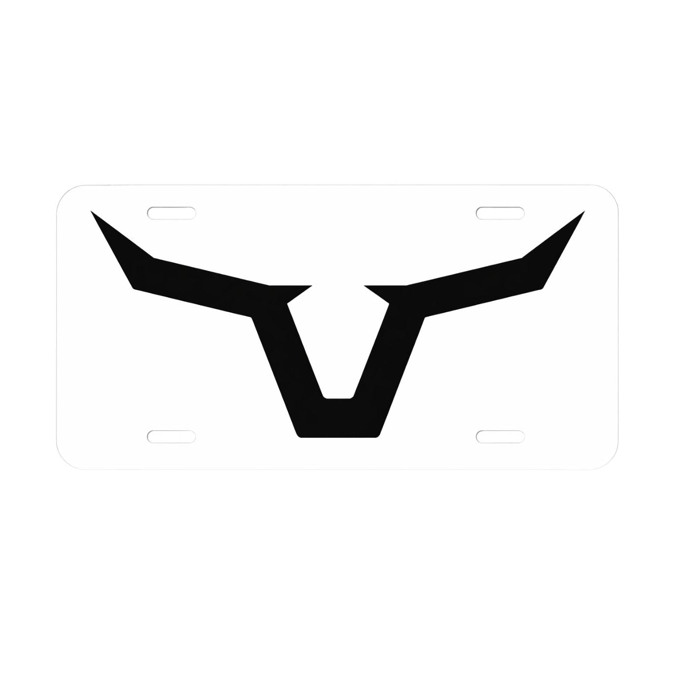 White Horn License Plate Tag