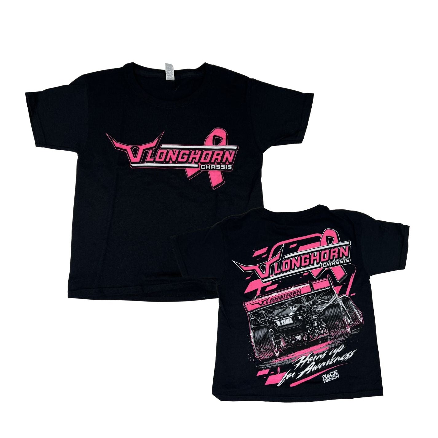 Youth Longhorn Pink Ribbon Tee