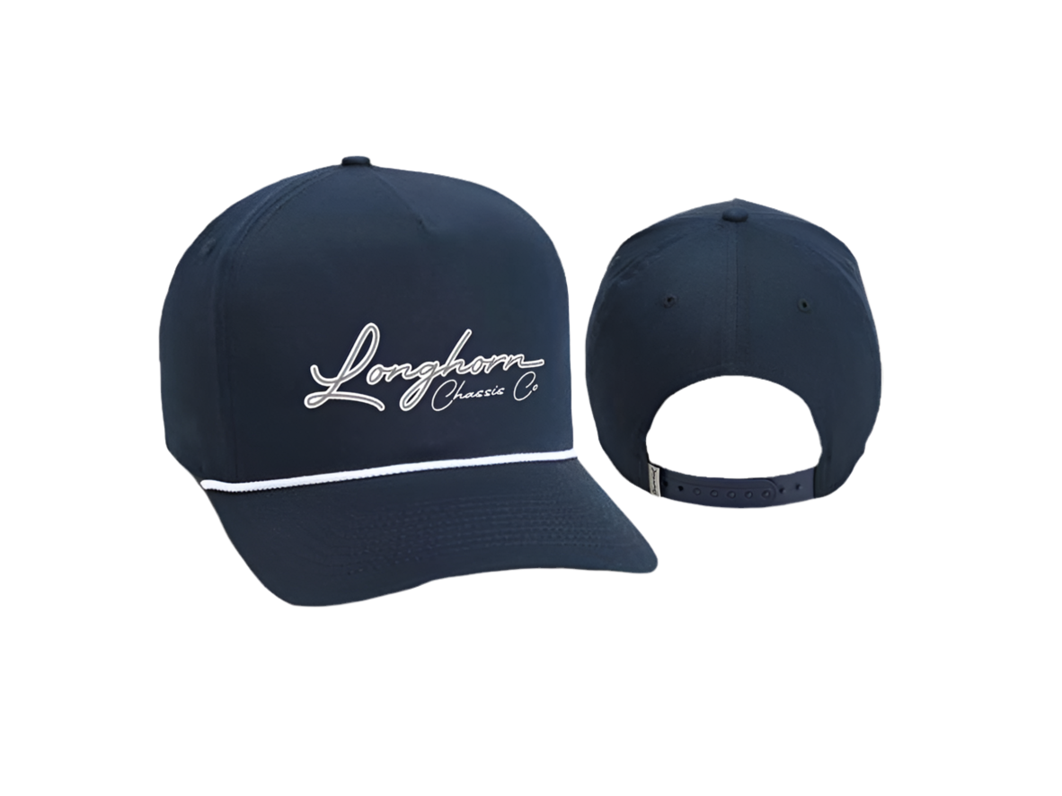 Navy Blue  Imperial White Rope Hat with Classy Chassis Script