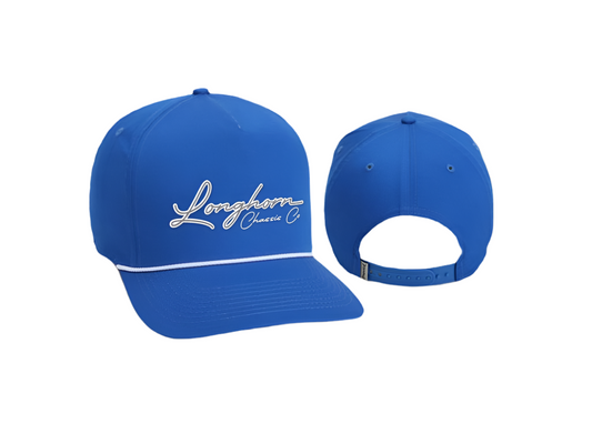 Cobalt Blue Imperial White Rope Hat with Classy Chassis Script