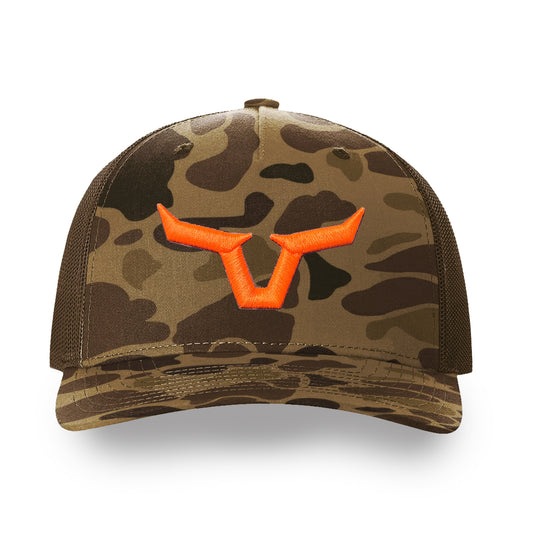 Horns Puff 3-D Bark Duck Camo/Brown Embroidered 112