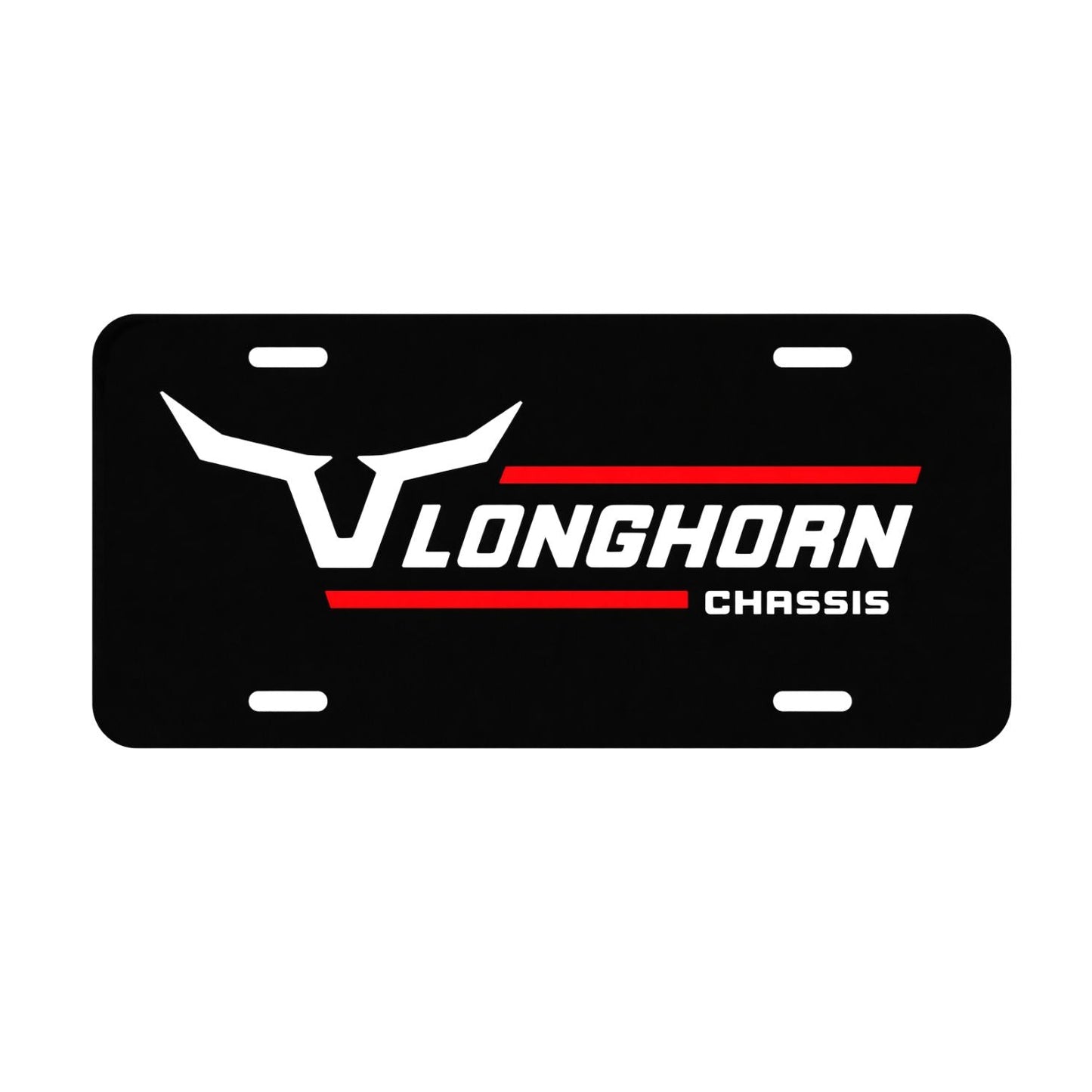 Black License Plate Tag Longhorn Chassis