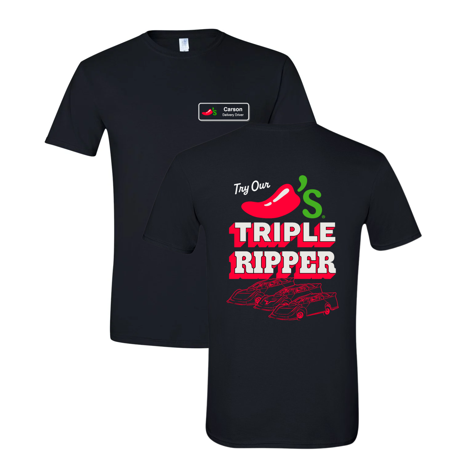 Black T-Shirt with 'Triple Ripper' graphic design