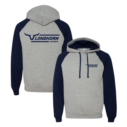 Longhorn Chassis Horizontal 2.0 Logo Grey/Navy Hoodie