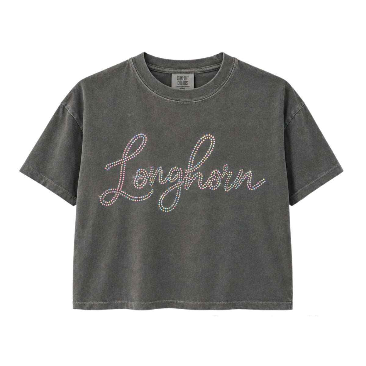 Longhorn Rhinestone Script Tee