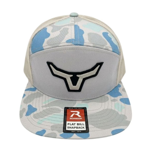 Saltwater Duck Camo 3D Puff Embroidery Richardson Flat Bill Trucker Hat
