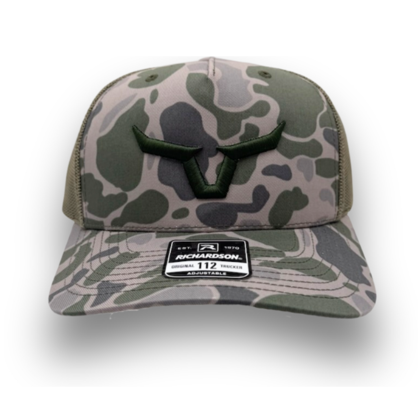 Horns Puff 3-D Marsh Duck Camo/Loden Embroidered 112