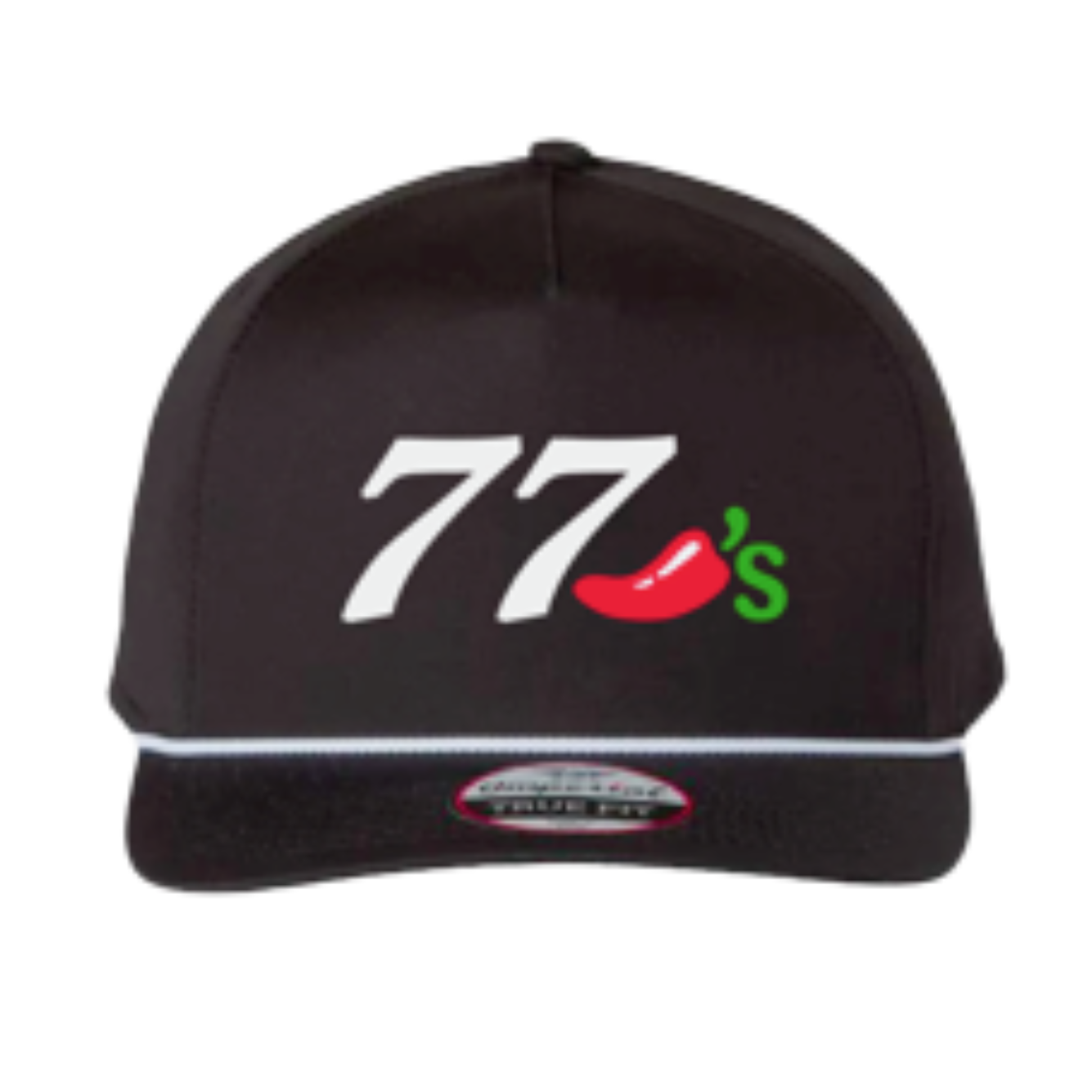 Black cap with '77's' logo