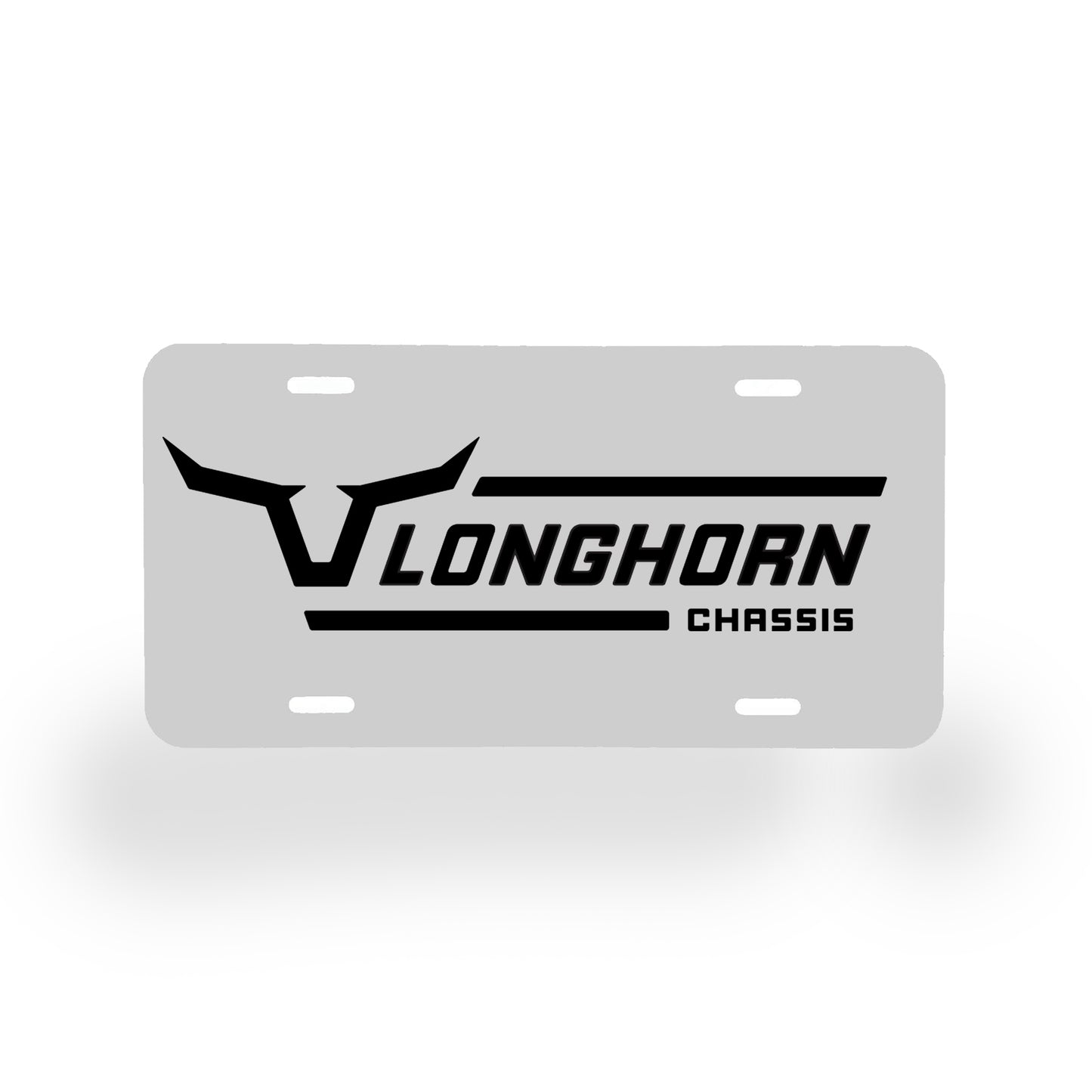 White License Plate Tag Longhorn Chassis