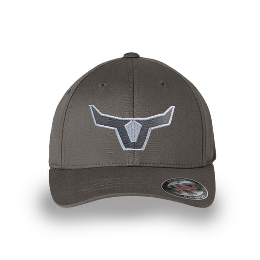 Charcoal Youth White Horn Flexfit Hat